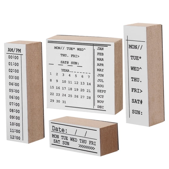 POPETPOP Durable Mdf Board Date Stamper for Task Organizer and Photo Decoration in White