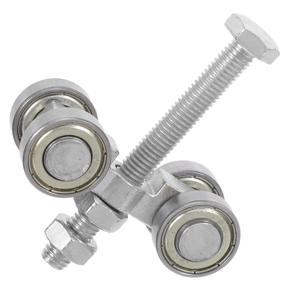 POPETPOP Plated Silver Steel Sliding Door Trolley Rollers with Heavy Load Capacity for Barn Doors