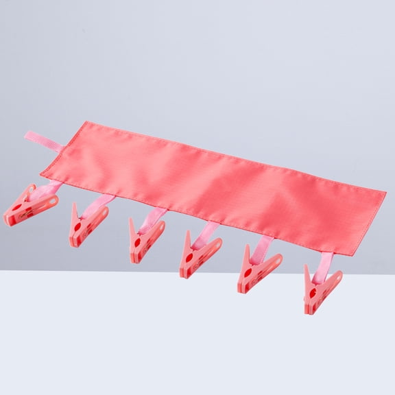 POPETPOP Red Folding Cloth Hanger with 6 Clips for Drying Small Items and Travel Use