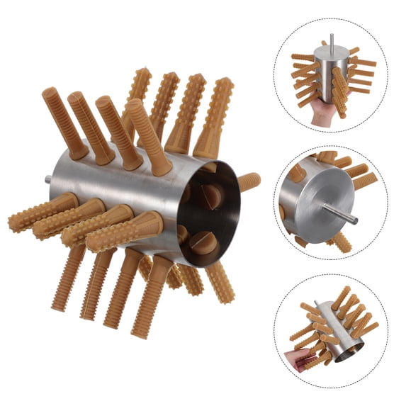 POPETPOP Stainless Steel Poultry Plucker Machine with Rubber Fingers Portable Khaki Chicken Plucker