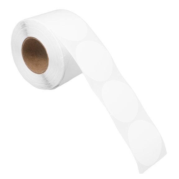 POPETPOP Portable Printable White Thermal Paper Labels Round Stickers for Barcodes and Qr Codes