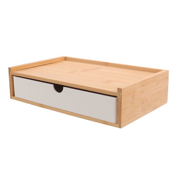 POPETPOP Portable White Desk Organizer with Drawers for Small Space Desktop Storage