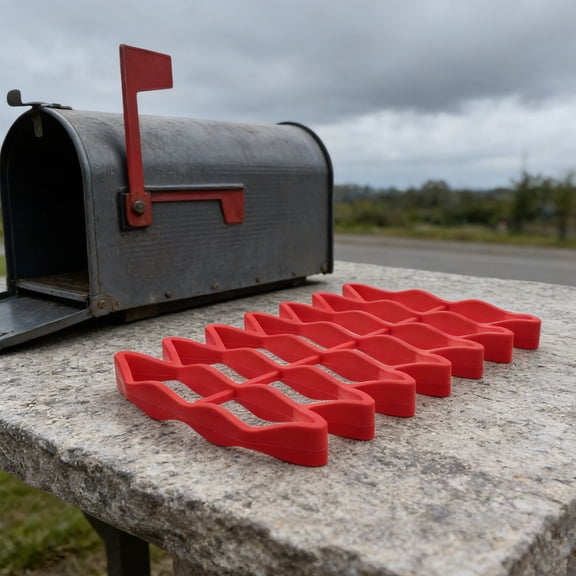 POPETPOP Red Silicone Mailbox Waterproof Tray Insert with Ventilated Grill and Universal Fit for Mail Protection