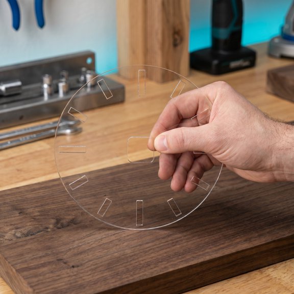 POPETPOP Reusable Acrylic Clock Face Stencil for DIY Projects with Clear Marking and Precise Hole Placement