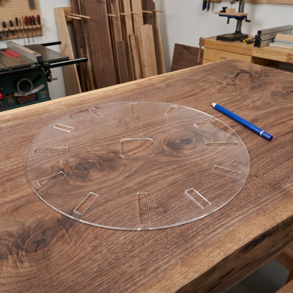 POPETPOP Reusable Acrylic Clock Template for Router with Clear Marking and Clock Numerals Guide
