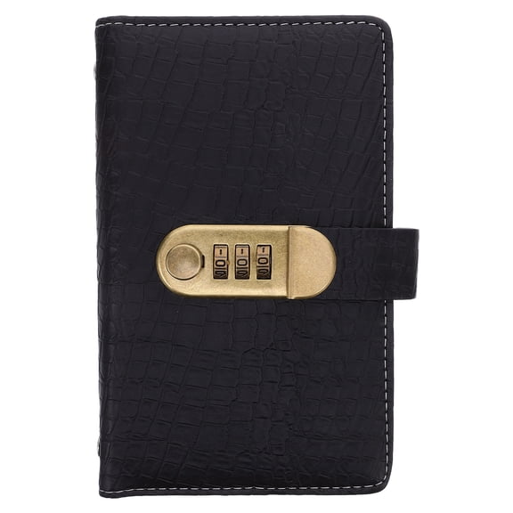 POPETPOP Budget Planner with Lock, Black PU Cover Money Saving Binder, Password Protected Financial Organizer