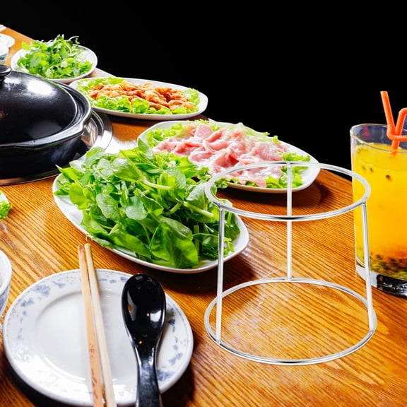 POPETPOP Seafood Platter Stand Stainless Steel Silver Reusable Pizza Serving Platter 1Set