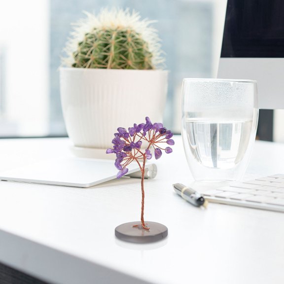 POPETPOP Fine Craftsmanship Purple Crystal Tree Decor for Desktop and Photography