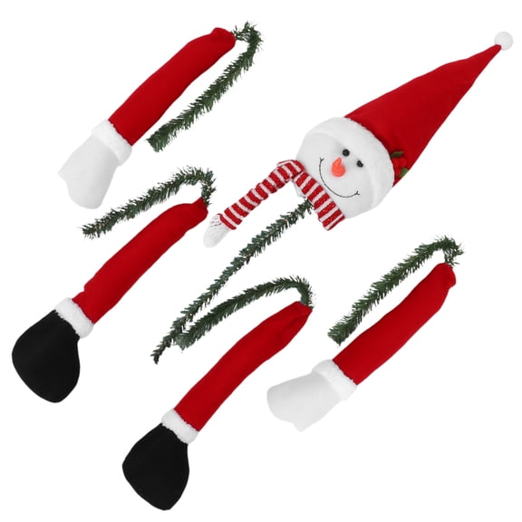 POPETPOP Christmas Snowman Tree Topper Plush with Faux Pine Holiday Decoration Unique Design