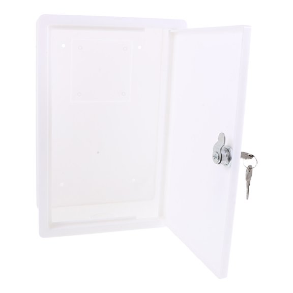 POPETPOP Space Saving Outdoor Wall Mail Box with Lock White Plastic for Home Use