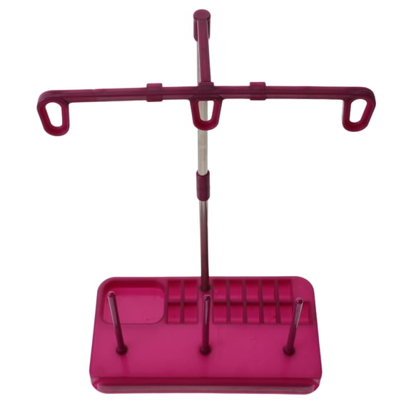 POPETPOP Plastic Sewing Machine Thread Stand with 3-Spool Rack Holder for Organized Stitching and Thread Storage