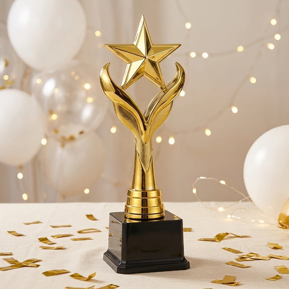 POPETPOP Star Shape Trophy Decor with Metallic Look for Sports and Ceremony Use