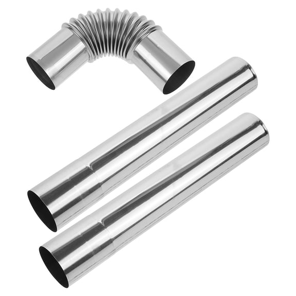 POPETPOP Straight Chimney Pipes Stainless Steel for Outdoor Use Easy Installation 1 Set