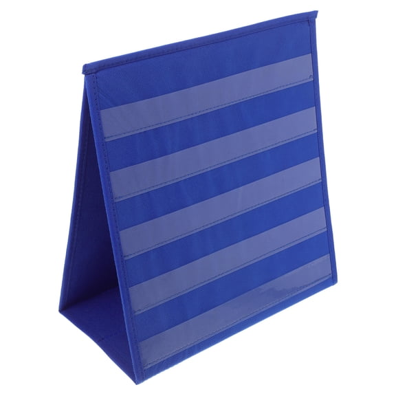 POPETPOP Sturdy Blue Table Pocket Chart Stand with Hanging and Standing Pockets for Classroom Use