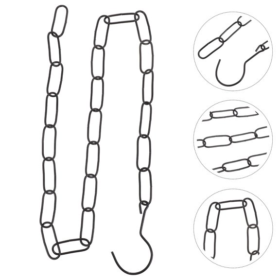 POPETPOP Stylish Chain for Hanging Plants Black Chain for Market Stalls 1Pack