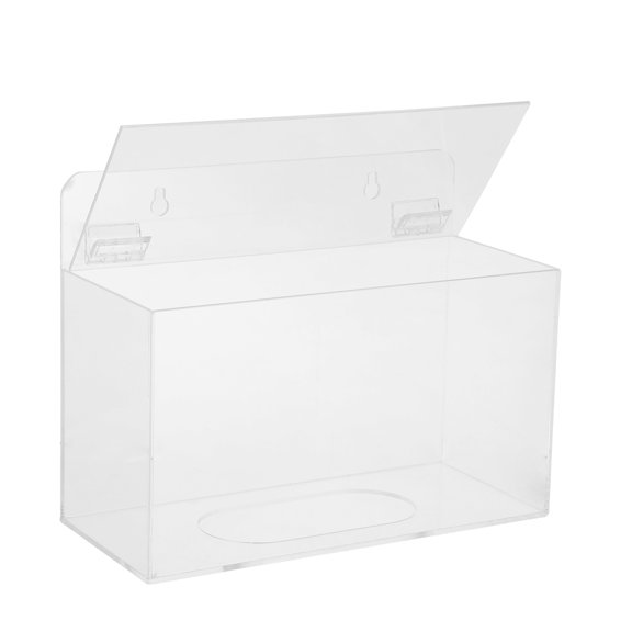 POPETPOP Clear Acrylic Mask Dispenser with Wall Mount Space Saving Design for Organized Face Mask Storage