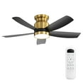 thumbnail image 1 of POPFAN 42 Inch Flush Mount Ceiling Fans with 5 ABS Blade, LED Light 18W and Remote Control 6 Speeds Reversible DC Motor for Bedroom, Living Room, Dinning Room, 1 of 12