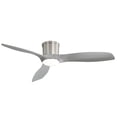thumbnail image 1 of POPFAN 52 Inch Flush Mount Ceiling Fan with Dimmable Led Light 3 ABS Fan Blades Reversible DC Motor for Living Room, Brushed Nickel, 1 of 8