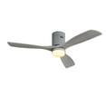 thumbnail image 1 of POPFAN 52 Inch Low Profile Ceiling Fan With Lights Remote Control, 3 Carved Wood Fan Blade Noiseless Reversible Motor Flush Mount Ceiling Fan For Indoor Bedroom, Living Room, Farmhouse (Sliver), 1 of 9