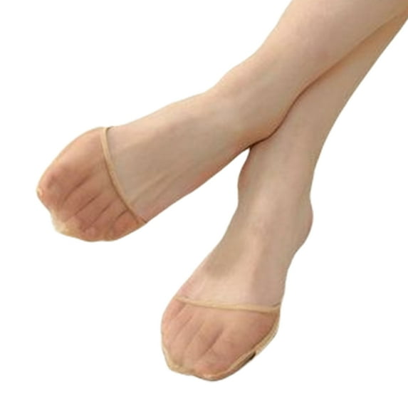 POPLIS 1 Pair Half Toe Socks for Women Sheer Mesh Toe Socks Show Liner Invisible Toeless Socks Forefoot Insoles Pads