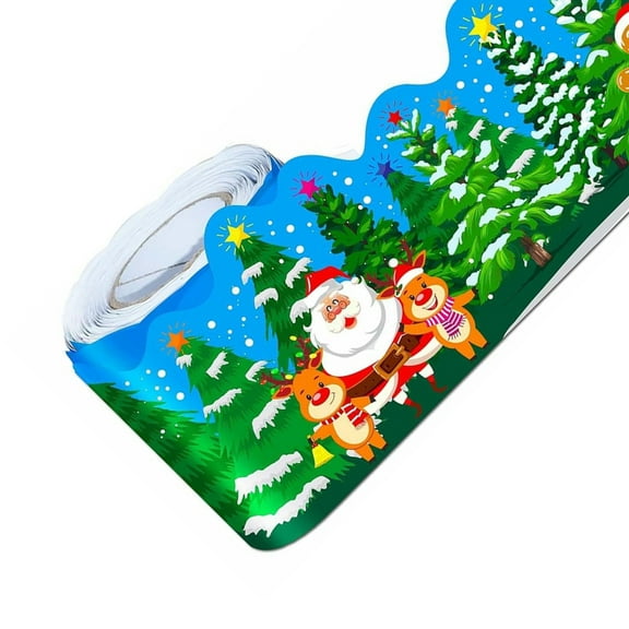 POPLIS 59ft Christmas Themed Bulletin Board Border for Chalkboard Blackboard Decoration
