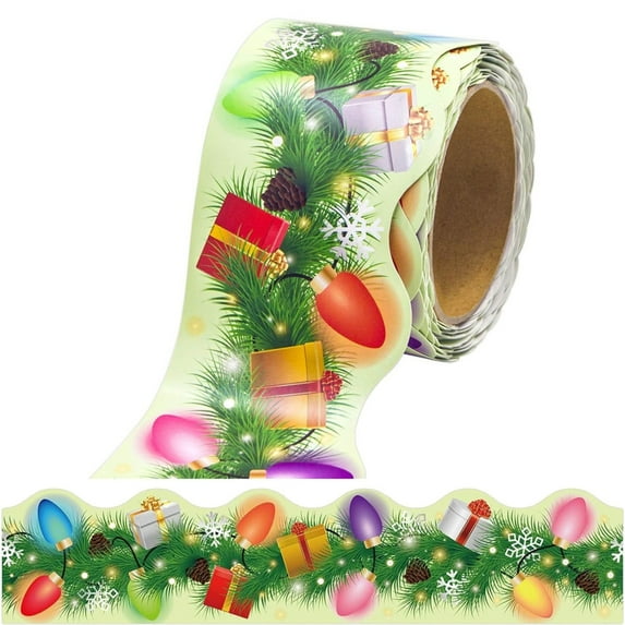 POPLIS Decorative Border Sticker Christmas Bulletin Board Border Classroom Border Trim