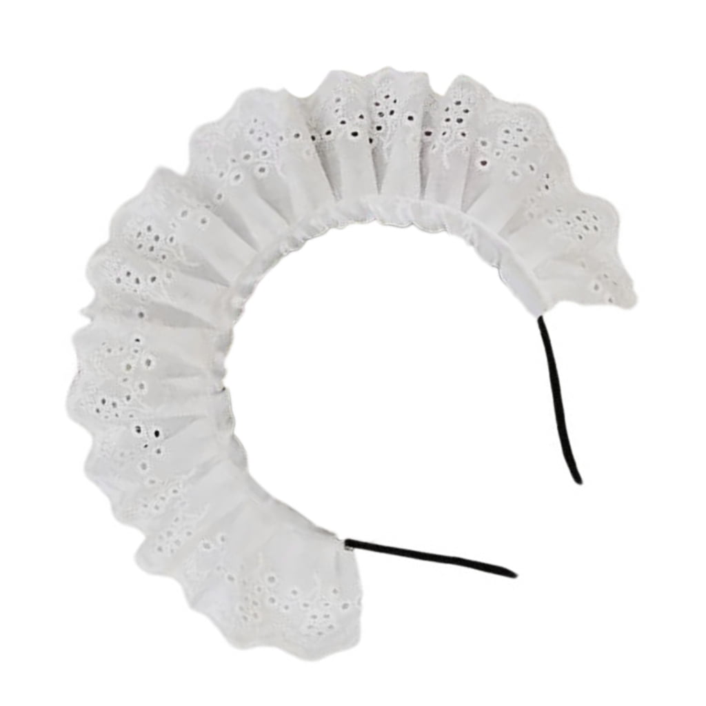 POPLIS Delicate Maid Headbands Japanese Style Pleated Lace Hair Hoop ...