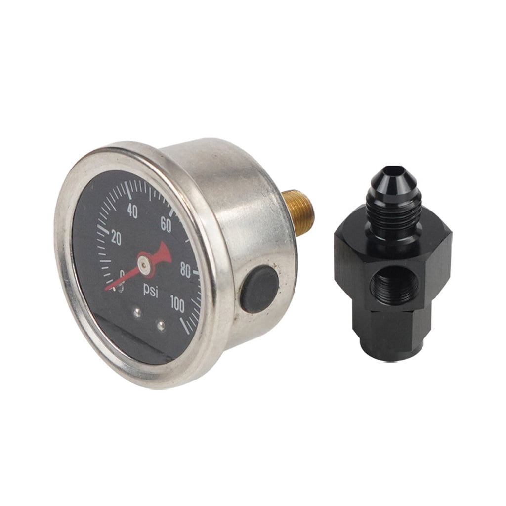 Langina 1/8 NPT Fuel Pressure Gauge 0-15psi With Glycerin Fill & Dual Barb Fitting - 304 Stainless Steel