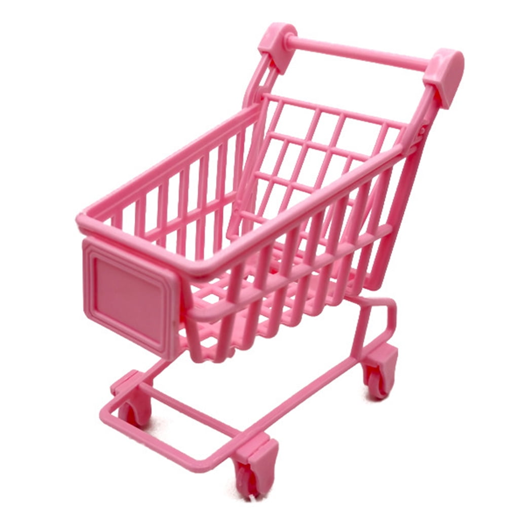 POPLIS Mini Toy Model Kit Realistic Shopping Cart for Dollhouse Pretend