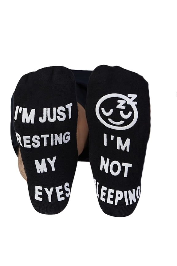 Unisex Novelty Funny Saying Ankle Socks I Not Just Resting My Eyes Letters Hosiery Birthday Gifts
