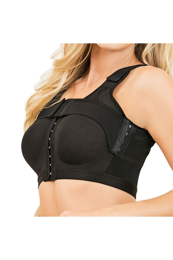 Women Front Closure Bra Post-Surgery Shaper Underwear Compression Corrector Crop Top with Band
