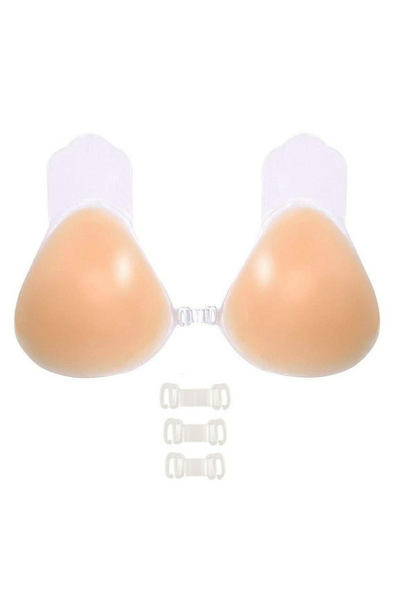Women Silicone Nipple Covers Lifting Push Up Adhesive Pasties Reusable Strapless Sticky Bras Pad with Front Clip