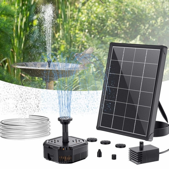 POPOSOAP 4W Solar Fountain Pump 60GPH Kit with Filter Box & Bio-Ceramic Media