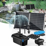 POPOSOAP 55W 580GPH Solar Fountain Pump with Filter Box