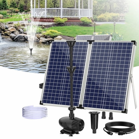 POPOSOAP 70W Solar Water Pump Kit, 680 GPH Solar Powered Fountain with Water Shortage Protection and 27ft Cord