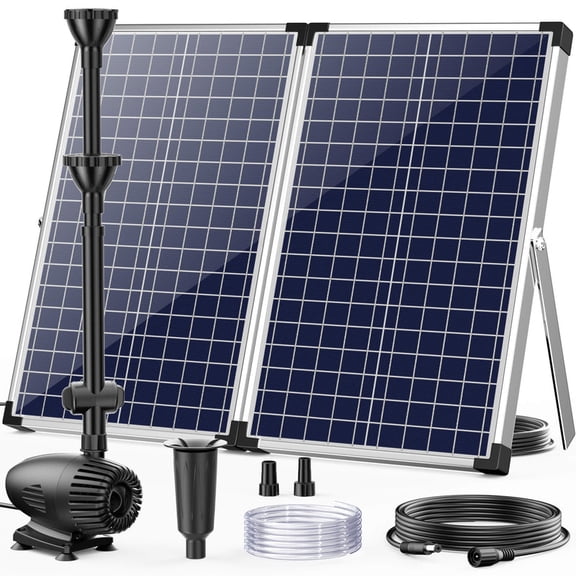 POPOSOAP 70W 680GPH Solar Water Fountain Pump