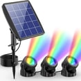 thumbnail image 1 of POPOSOAP Solar Pond Lights, RGB LED Pond Lights Waterproof IP68, 2200mAh Battery Underwater Solar Light with Two Modes Options for Pond Fountain Pool Garden Decoration(3 Headlamp), 1 of 11