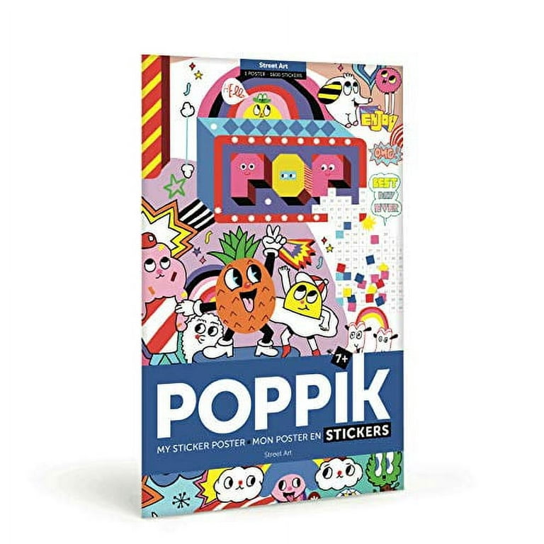 POPPIK Mosaic Creative Sticker Activity Poster Street Art Kit for Kids -  Fun, Educational Poster Kit