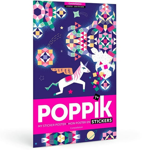 POPPIK Stickers Art Activity for Kids and Family Book Fun Educational Poster Kit Activity 1100 Stickers Book Constellation