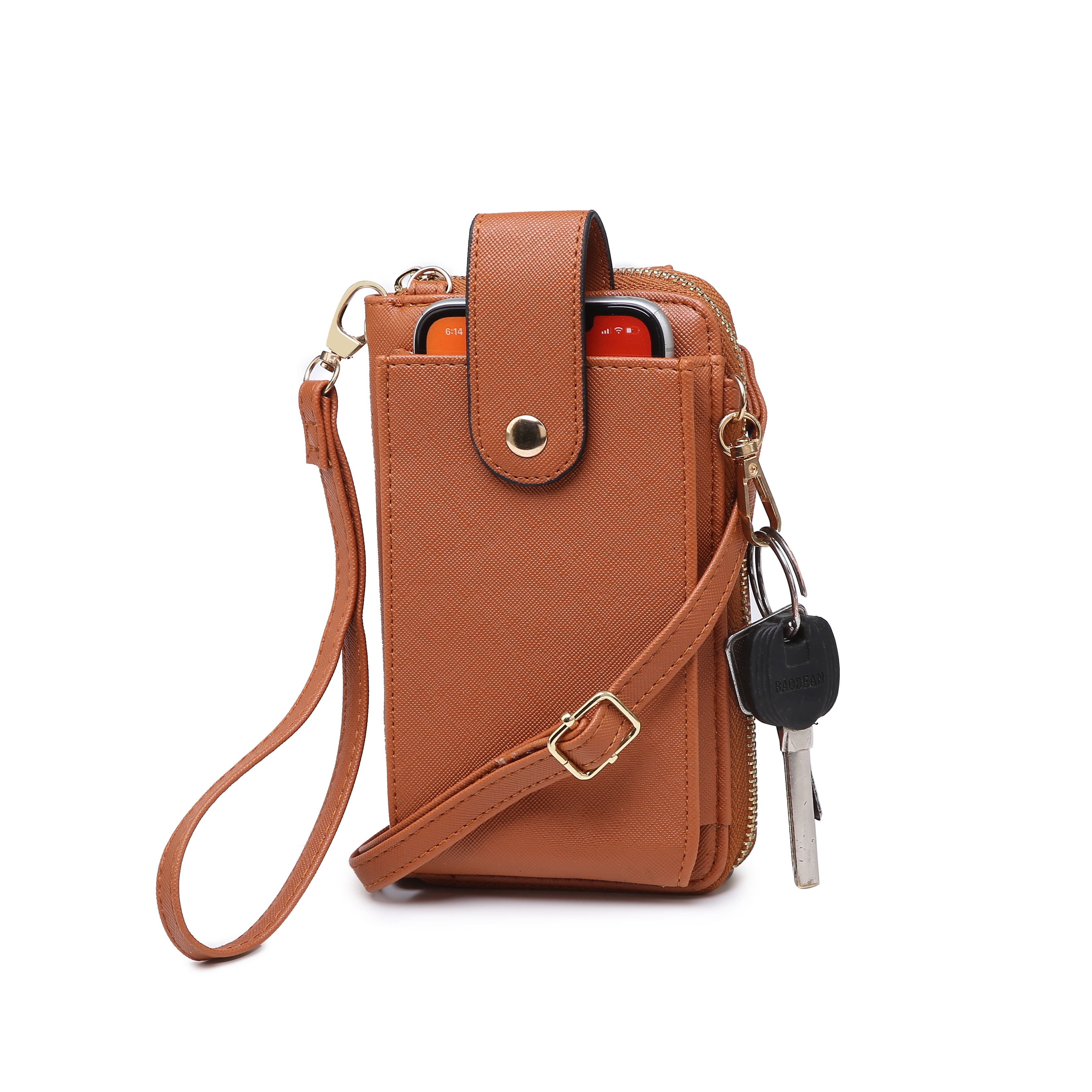 POPPY Faux Leather Cell Phone Purse Crossbody Shoulder Bag Wristlet ...