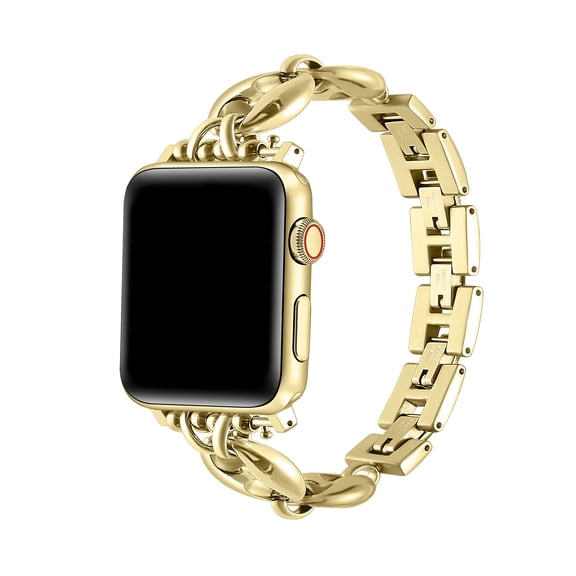 Posh Tech Poppy Rhinestone Stainless Steel Replacement Watch Band for Apple Watch, Gold