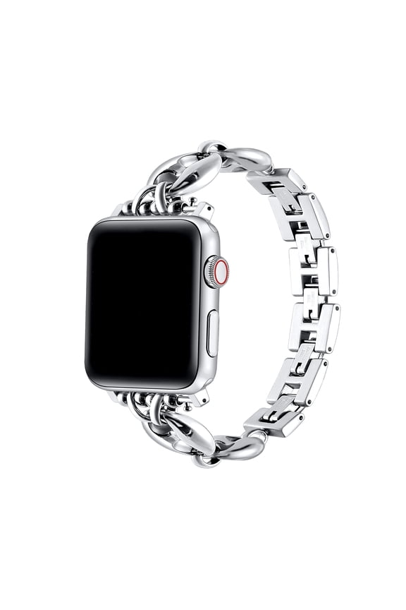 Poppy Stainless Steel Link Band Compatible with Apple Watch