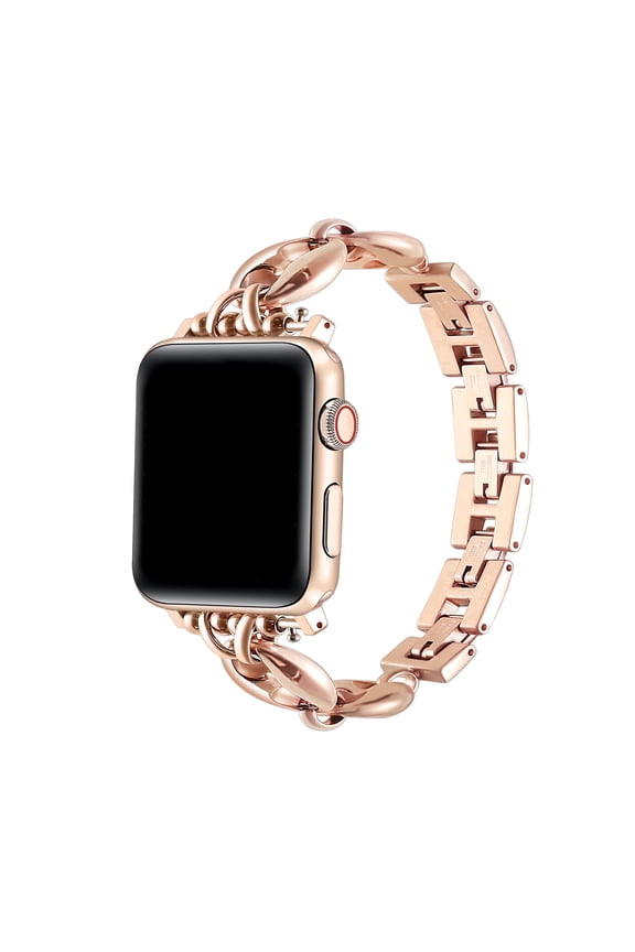 Poppy Stainless Steel Link Band Compatible with Apple Watch