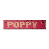 POPPY Vintage Plastic Street Sign Childrens Name Room Sign | Indoor/Outdoor | 18" Wide