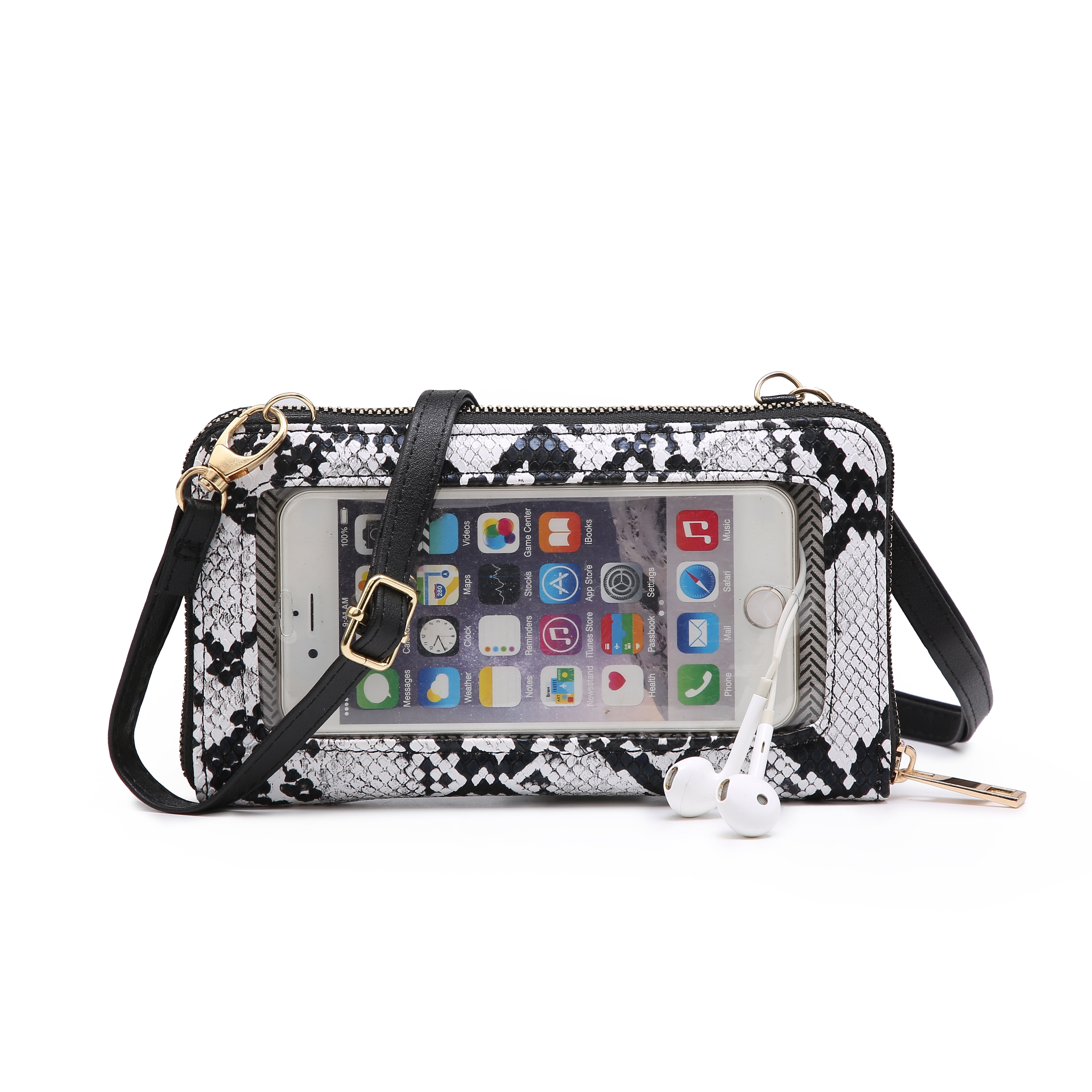 Poppy Women's Crossbody Wallet with Clear Transparent Cell Phone