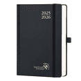 thumbnail image 1 of POPRUN 2025-2026 Daily Planner, A5 Size 5.75" x 8.5", One Page Per Day Academic Calendar, Day Appointment Book with Monthly Tabs, Hardcover - Black, 1 of 7