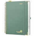 thumbnail image 1 of POPRUN 2026 Daily Planner (Jan.26-Dec.26), 8.5" x 12" Wire-Bound Hard Cover, One Page A Day Agenda 2026 Hourly Appointment Book with Inner Pocket, 100GSM Ivory Paper - Midnight Green, 1 of 7