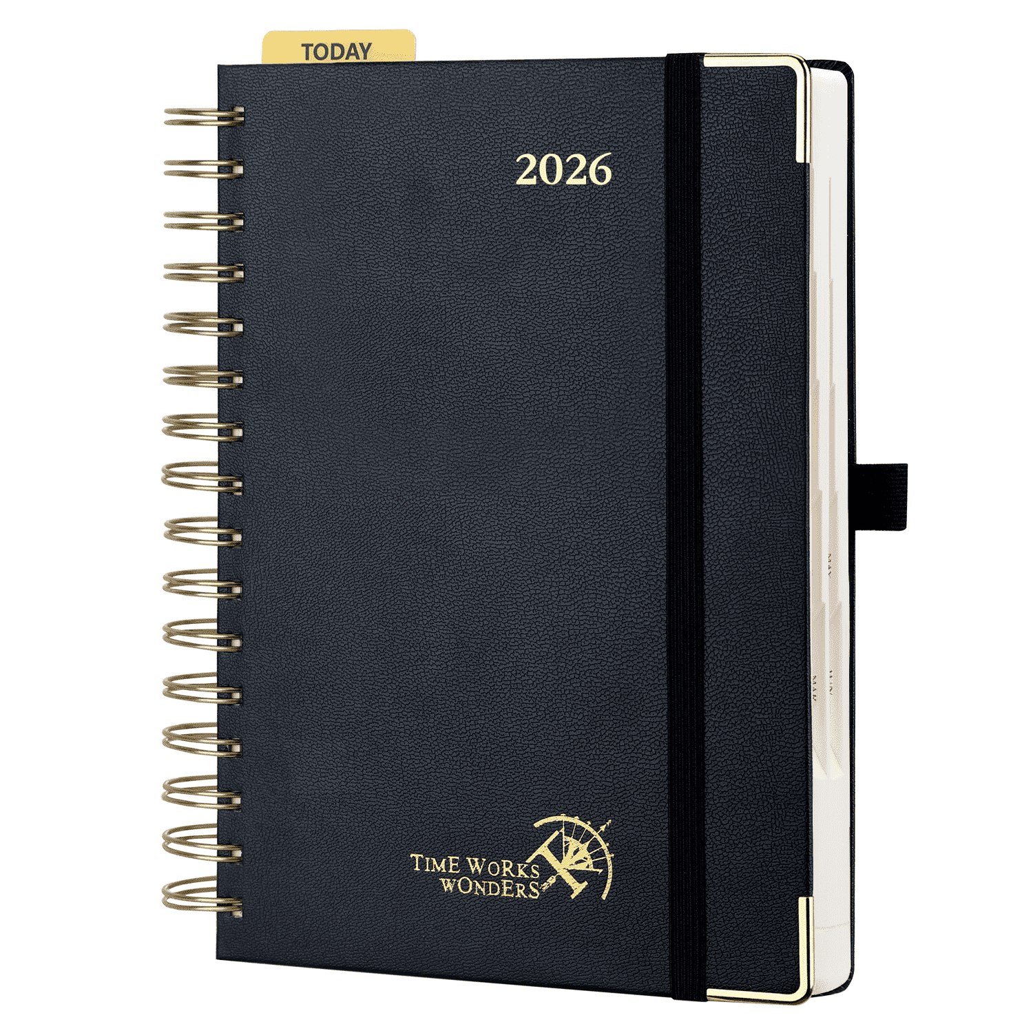 POPRUN 2026 Daily Planner One Page A Day, 8.5" x 5.75" Wire-Bound Hard ...