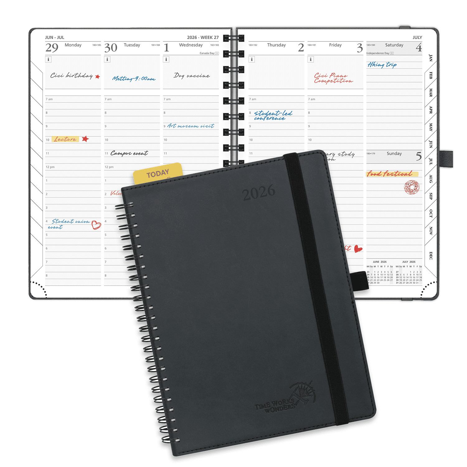 POPRUN 2026 Planner Weekly and Monthly, Jan. 2026-Dec. 2026, Medium-6.5 ...