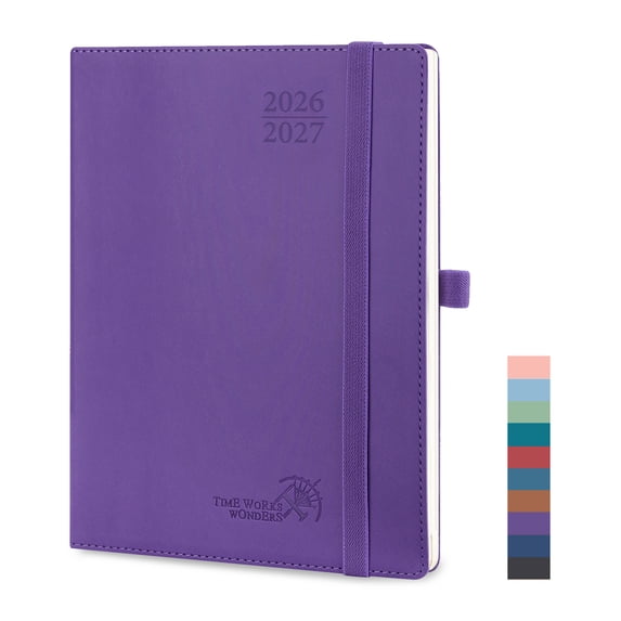 POPRUN Academic Planner 2026-2027, 6.5"x8.5", Weekly and Monthly Calendar (Jul.26-Jun.27), Flexible Cover, Monthly Tabs, 100 GSM Paper - Purple